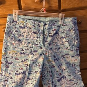 Talbots Light Blue Tropical Print Chino Shorts